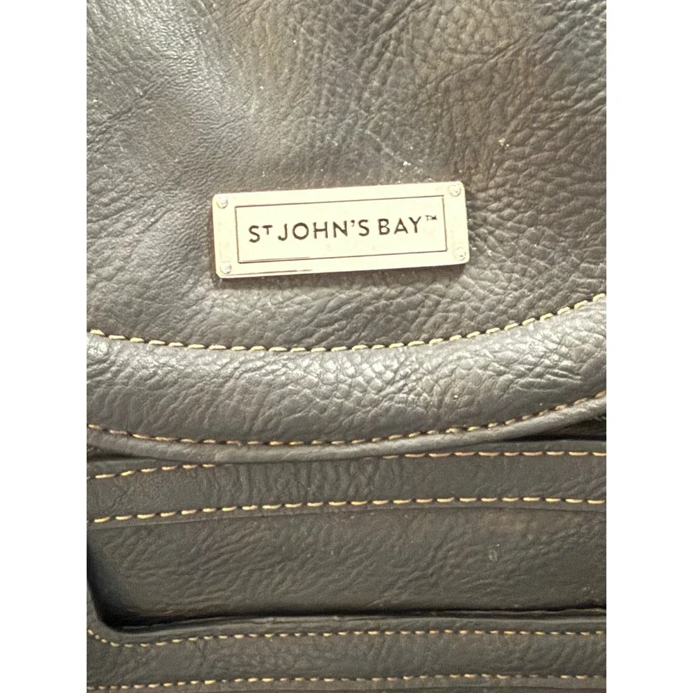 St Johns Bay‎ Black Faux Leather Convertible Backpack Purse Small